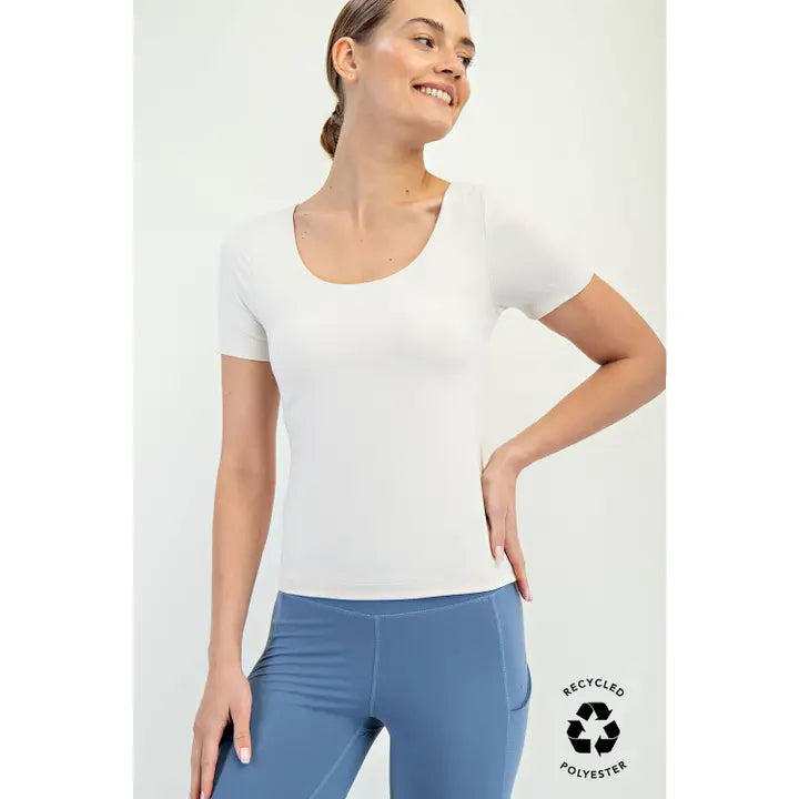 Recycled Short sleeve Butter top