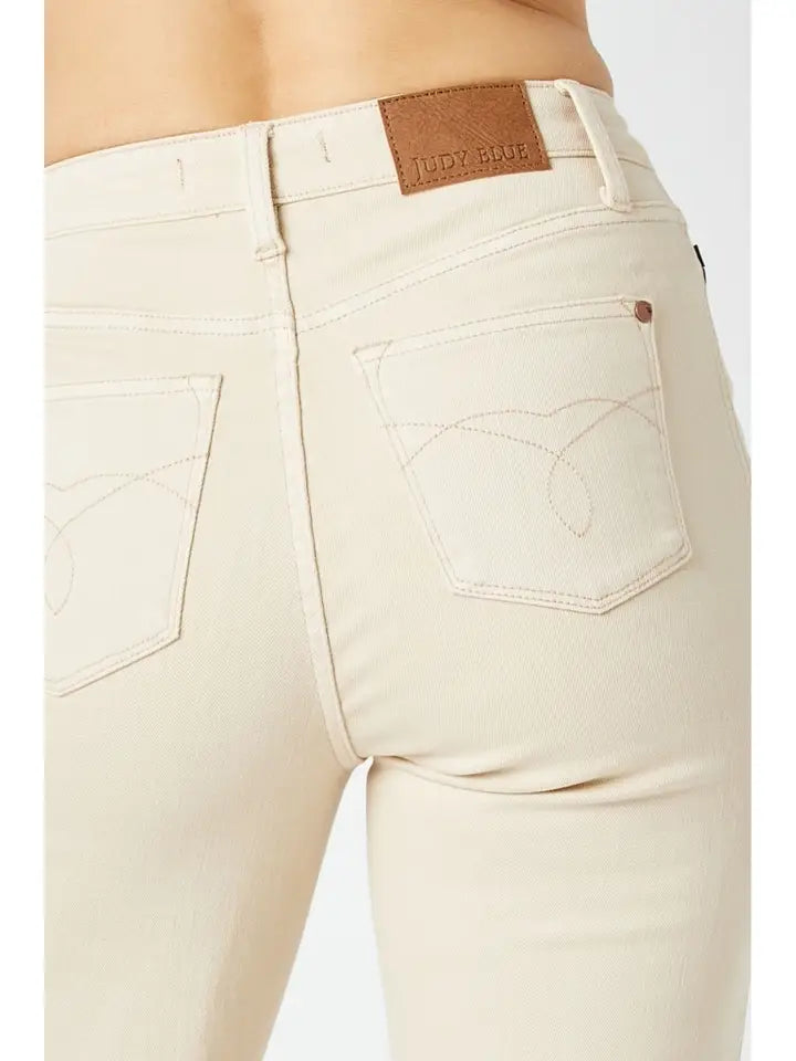 Garment Dyed Raw Hem Cropped