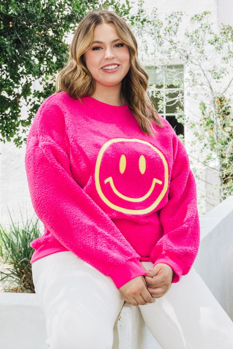 Fleece Smiley Face Sweatshirt