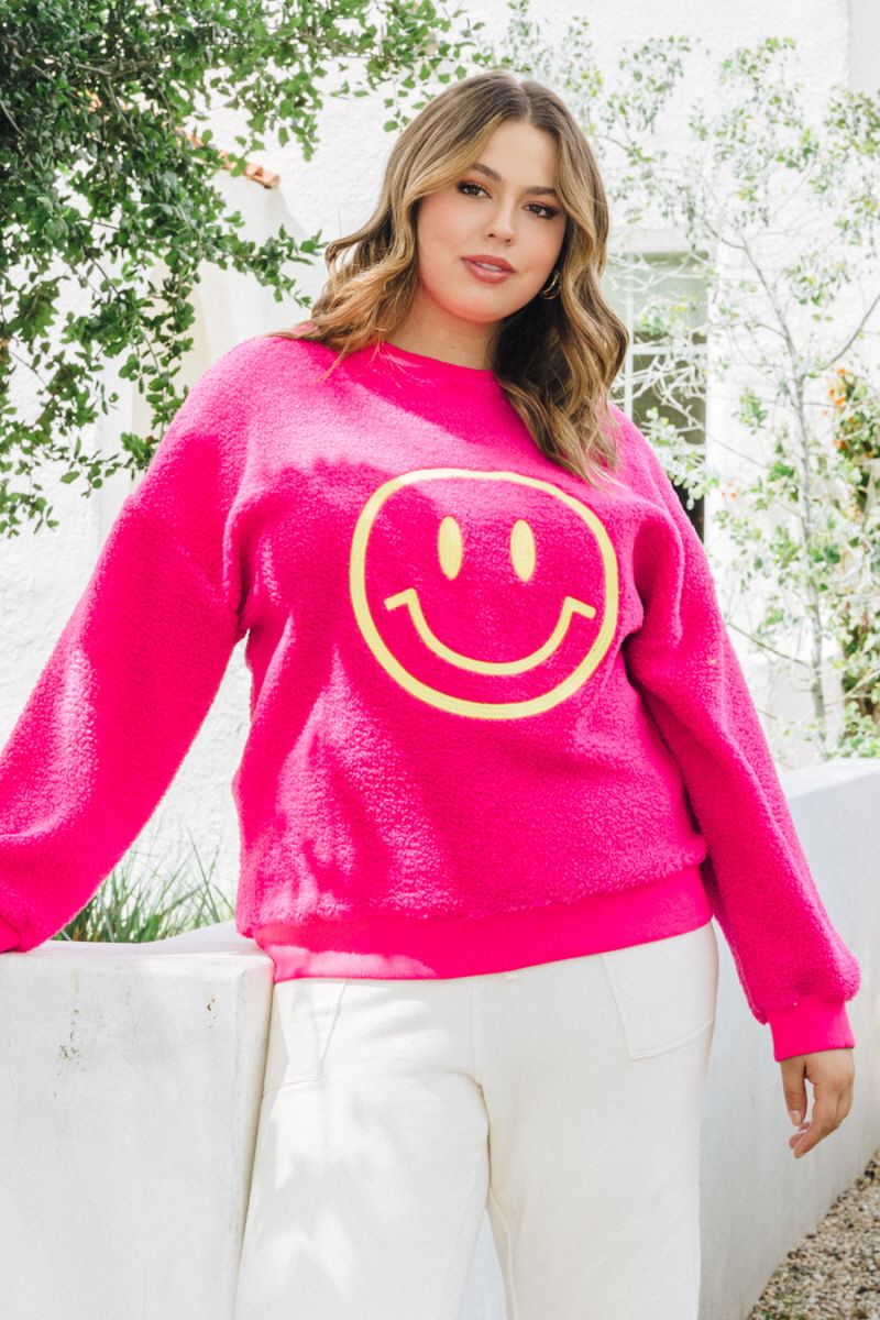 Fleece Smiley Face Sweatshirt