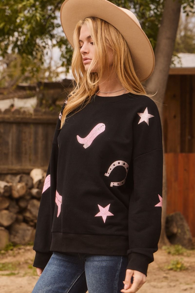 Cowboy Glitter Icon Sweatshirt