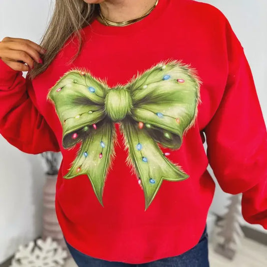 Grinch Bow Sweatshirt