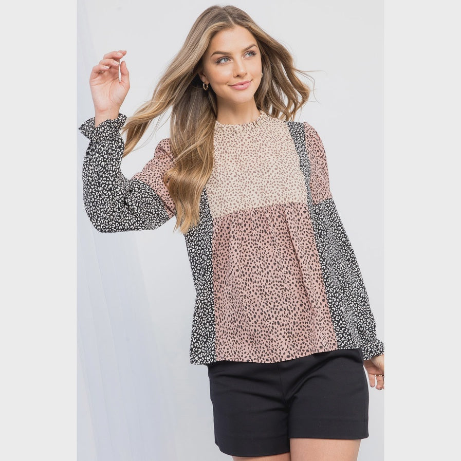 Mixed Print Blouse