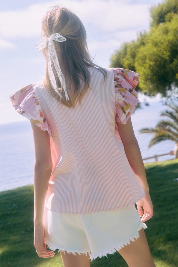 Striped Pink Combo Blouse