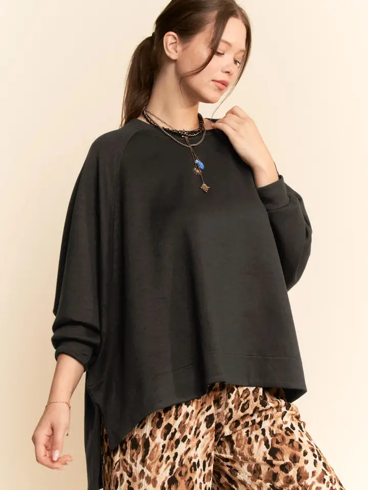Long Sleeve Oversized Crew Neck Top