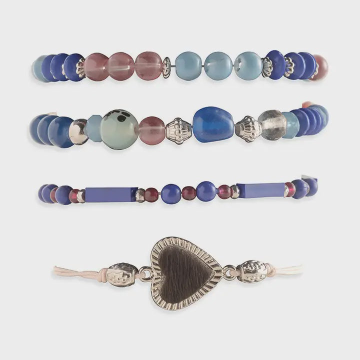 Heart Midnight Stacked Bracelet