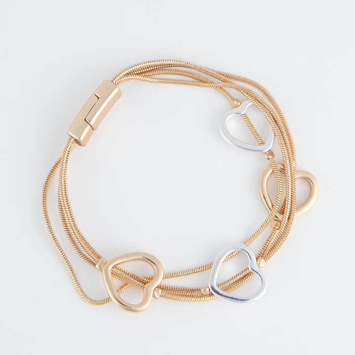 Cobie Multi Row Heart Bracelet