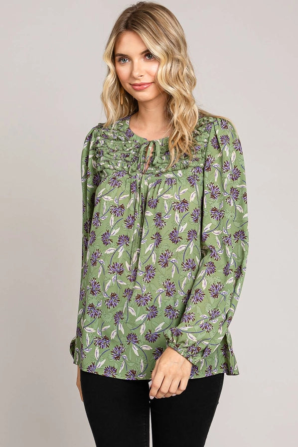 Everyday Floral Ruffle Blouse