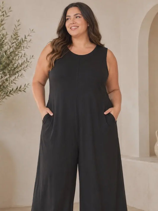 Plus Sleeveless Jumpsuit