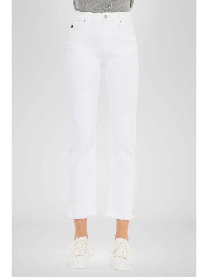White split ankle jean