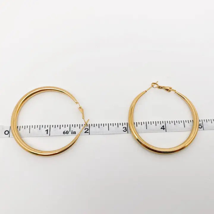 18K Gold Plated Stainless Steel Hoops