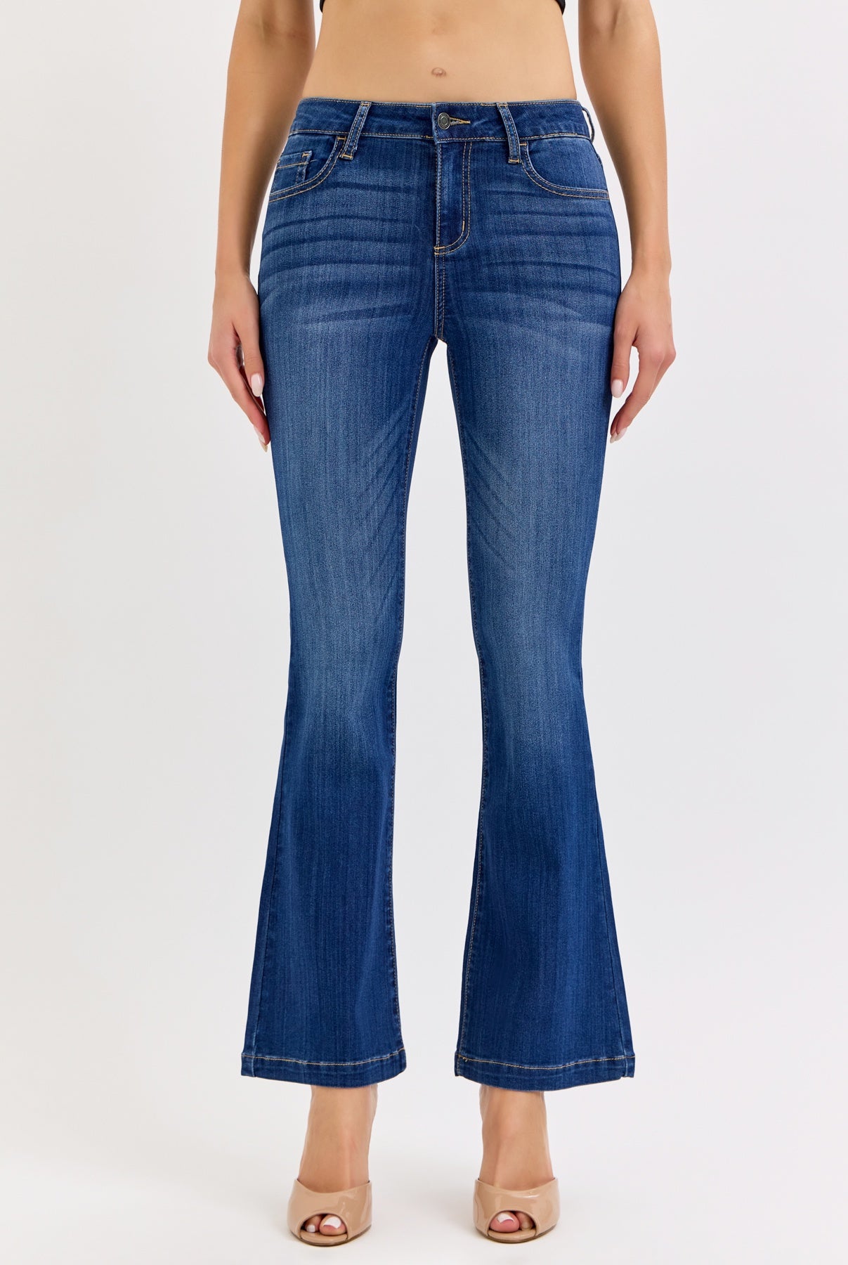 30" Button Mid Rise Flare Jean