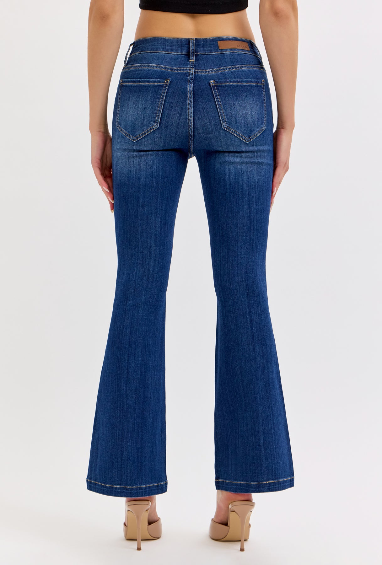30" Button Mid Rise Flare Jean