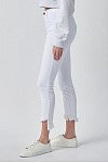 Mid Rise Cropped Skinny Frayed Hem Jeans