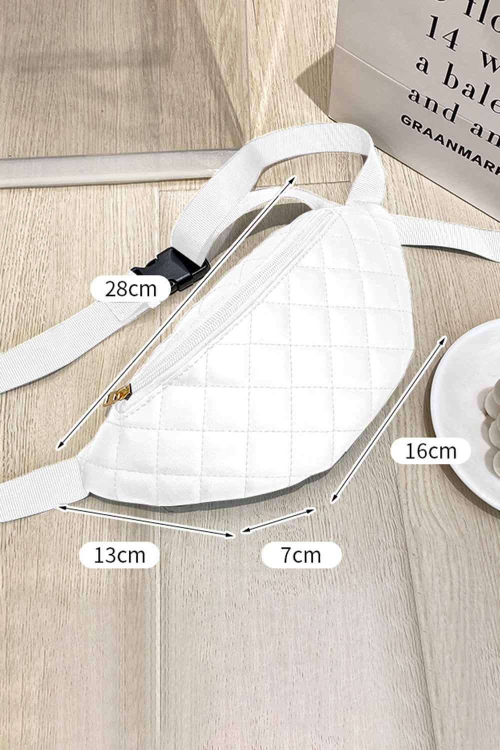 White Leather Quilted Slingbag