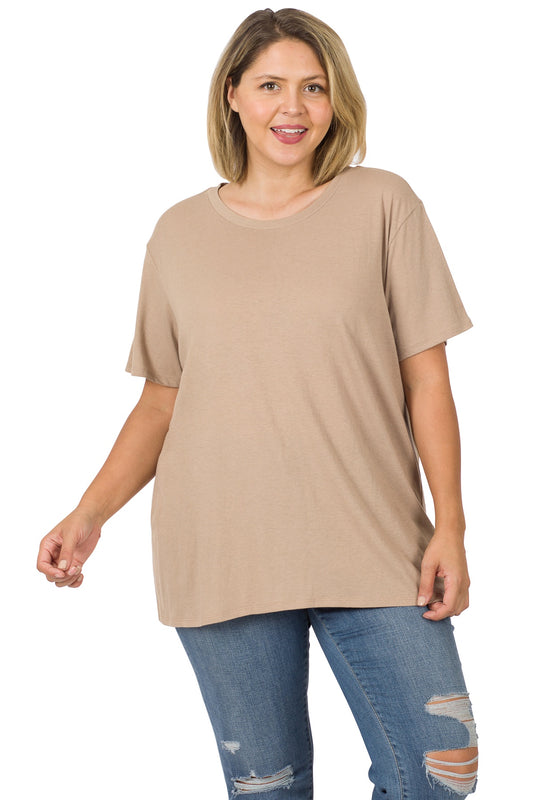 Cotton Boyfriend Round Neck Tee