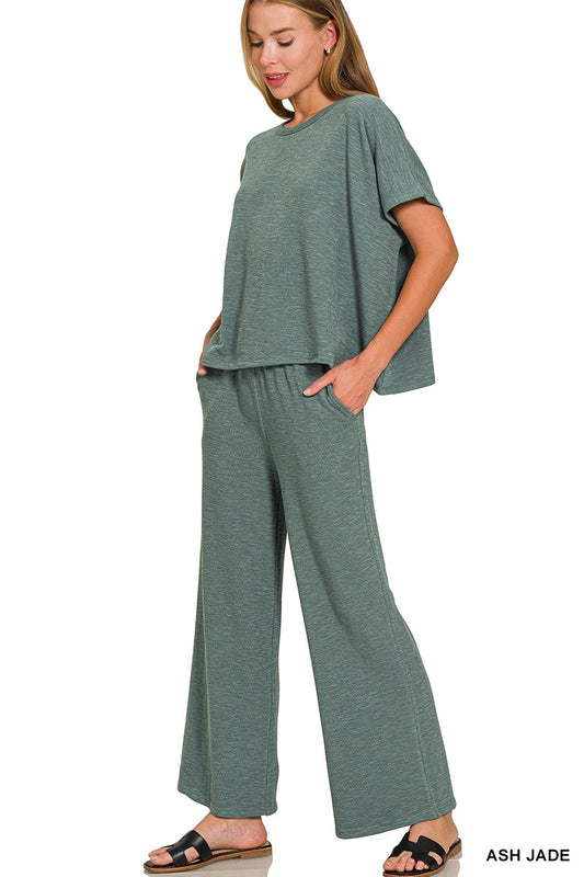 Cotton Slub Top & Pant Set