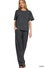 Acid Washed Exposed Seam Top & Pant Set