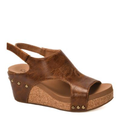 Saddle Stitch Leather Carley Wedge