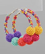Round Multi Color Sead Bead Earring