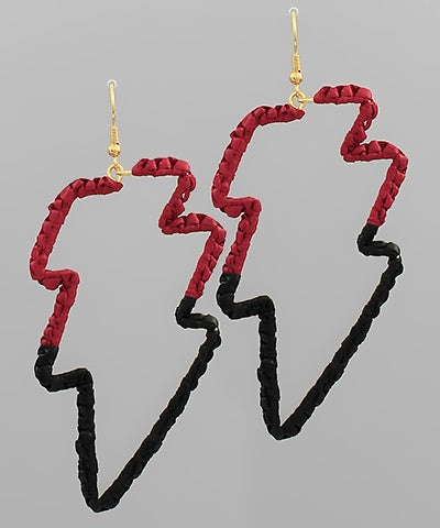 Raffia Lightning Bolt Earrings