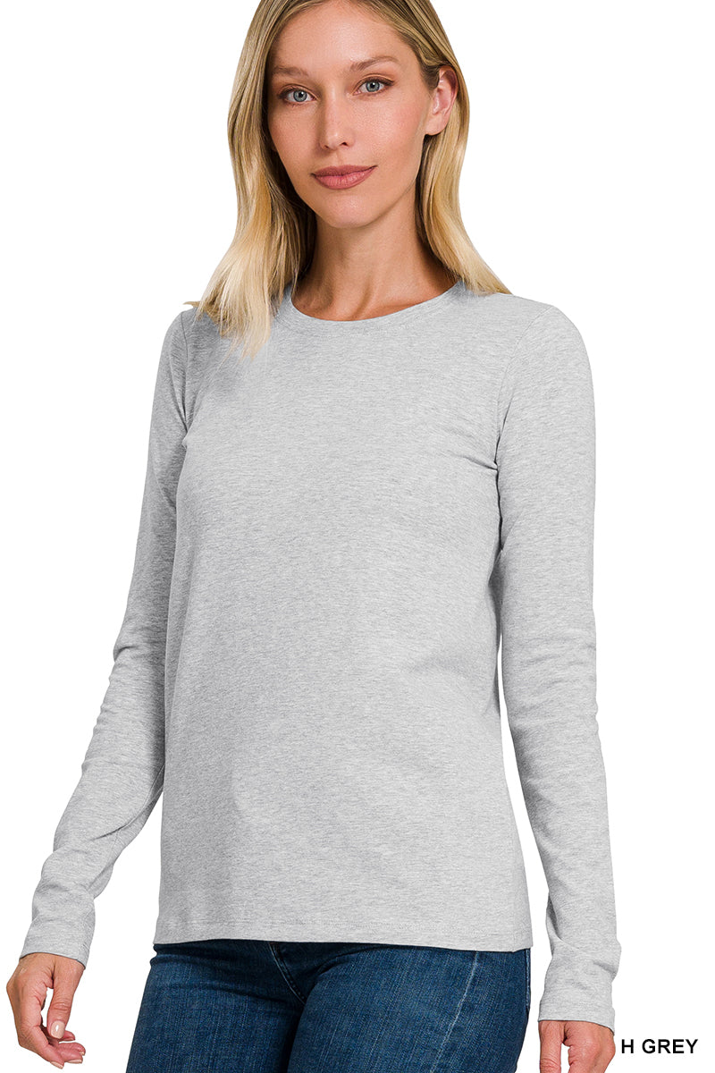 Cotton Long Sleeve Crew Neck Shirt