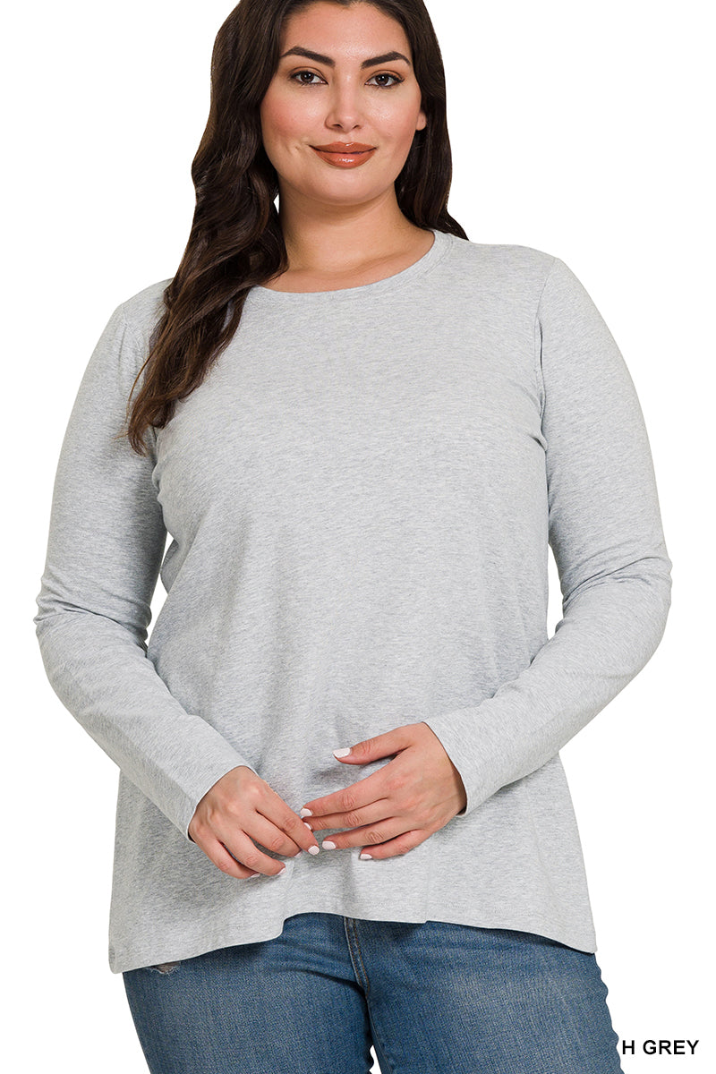 Cotton Long Sleeve Crew Neck Shirt