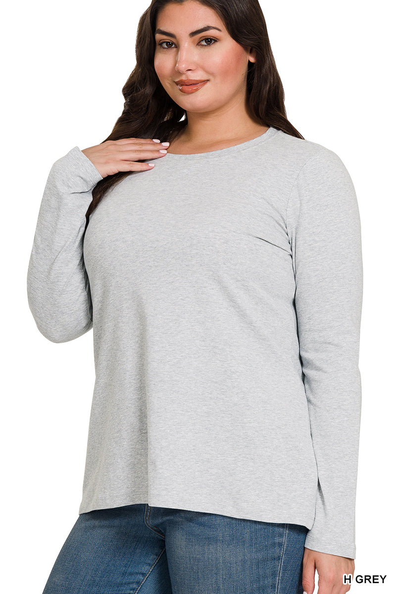 Cotton Long Sleeve Crew Neck Shirt