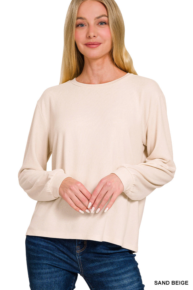 Soft Round Neck Long Sleeve Top