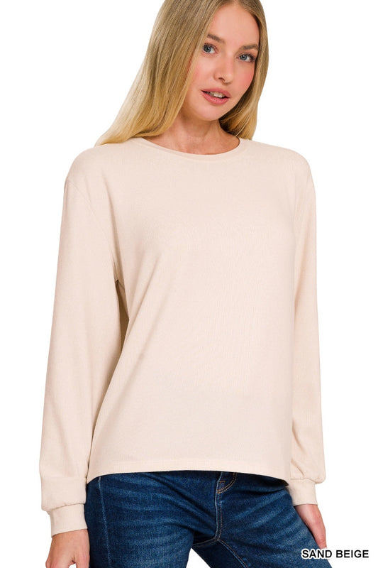 Soft Round Neck Long Sleeve Top