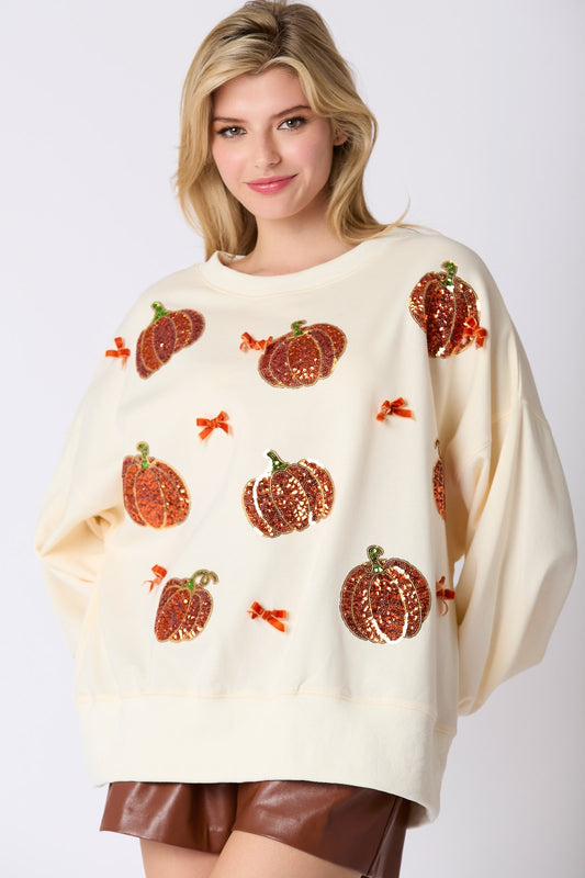 Sequin Pumpkin Sweatshirt