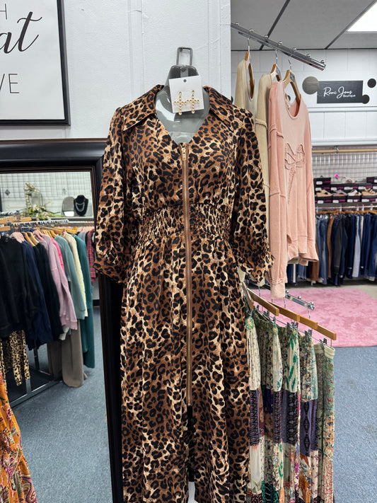 Brown Floral Mix Dress