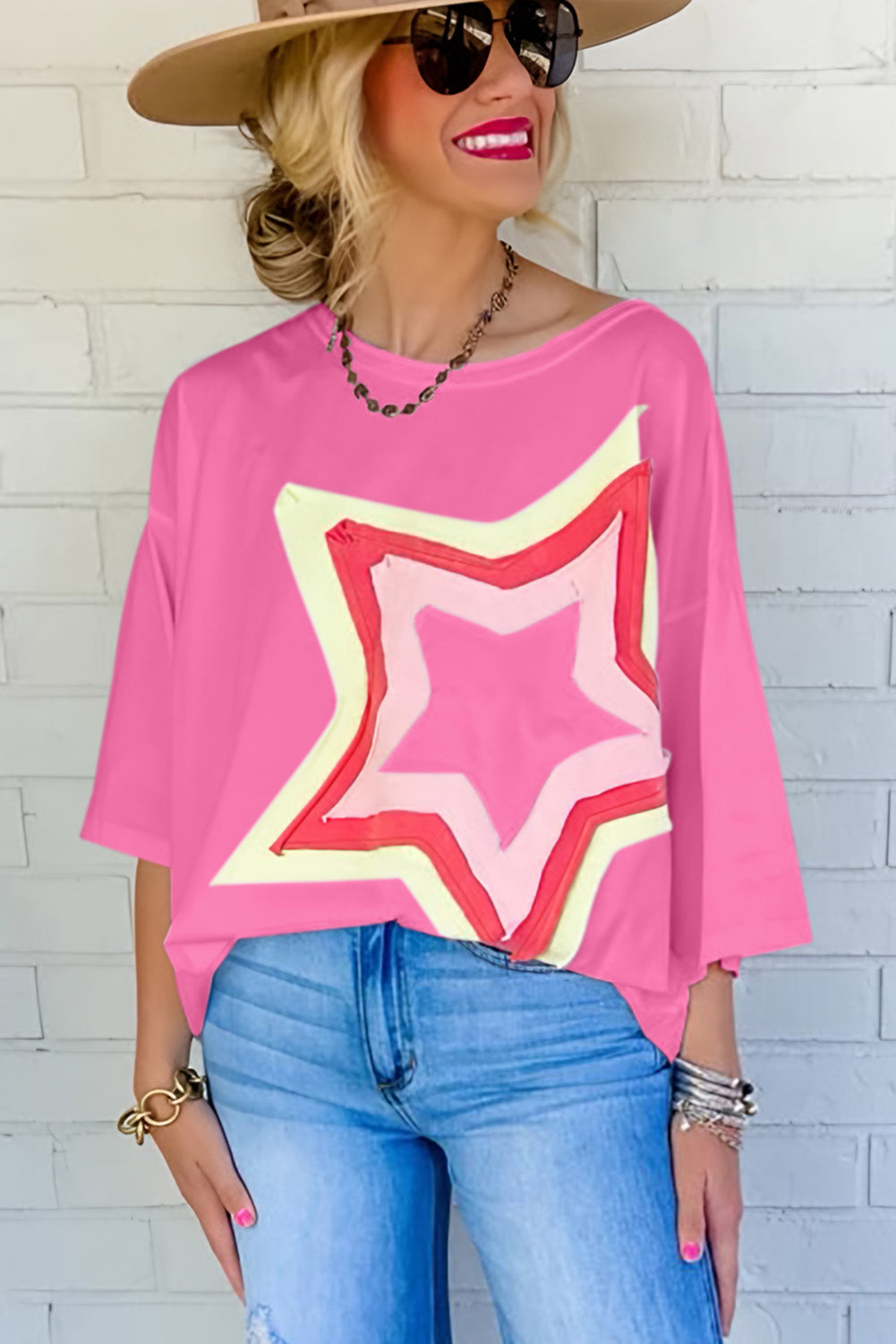 Oversized Patchwork Star Shirt