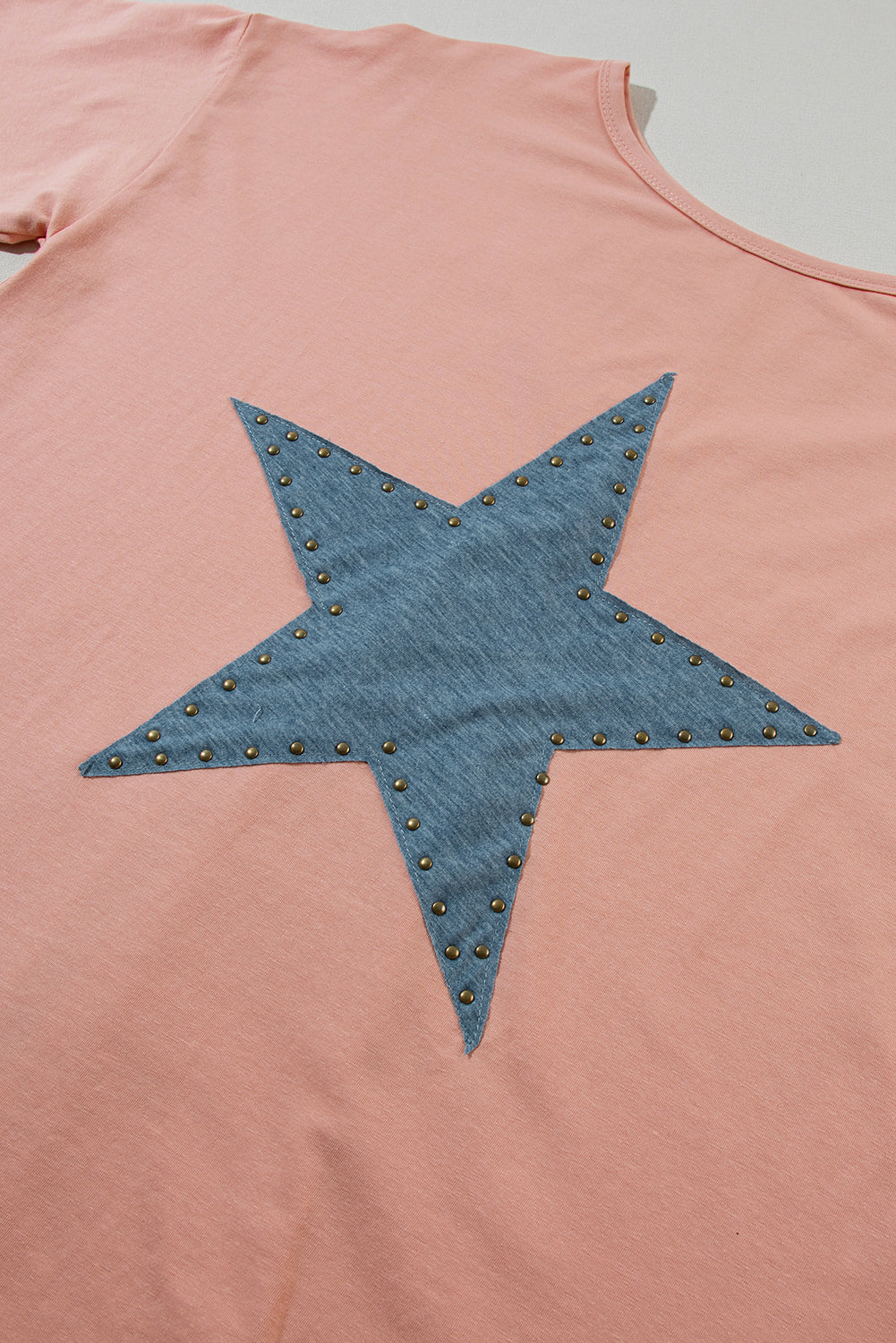 Apricot Studded Star Patch Tee