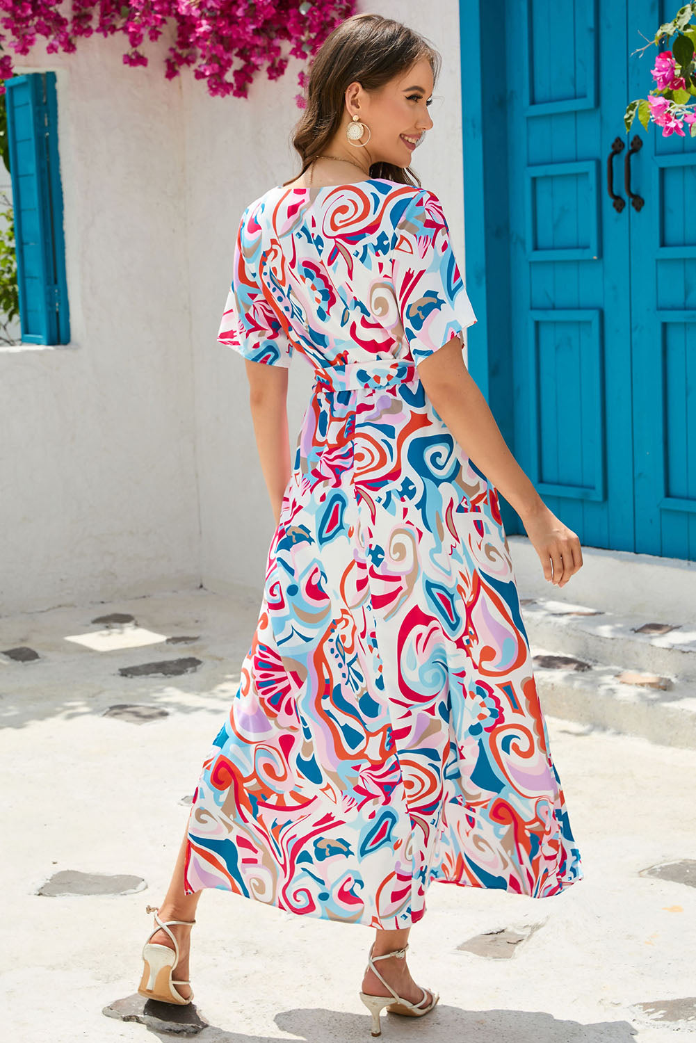 Abstract Design Colorful Maxi Dress