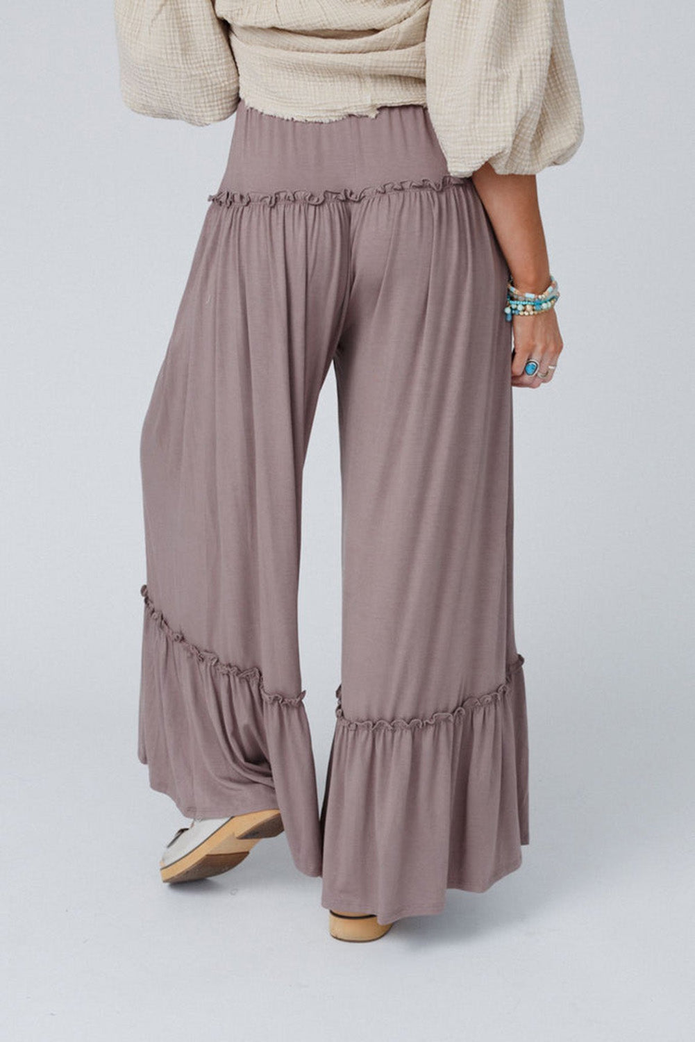 Mauve High Waist Wide Leg Pants