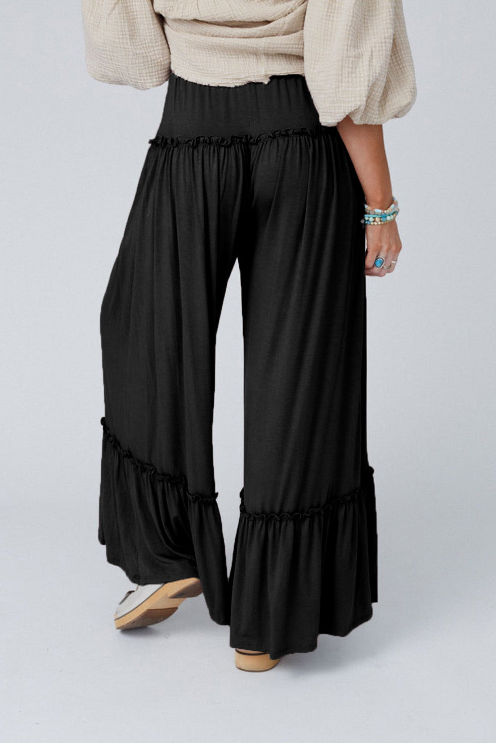 Black Pull-On Wide Leg Pants