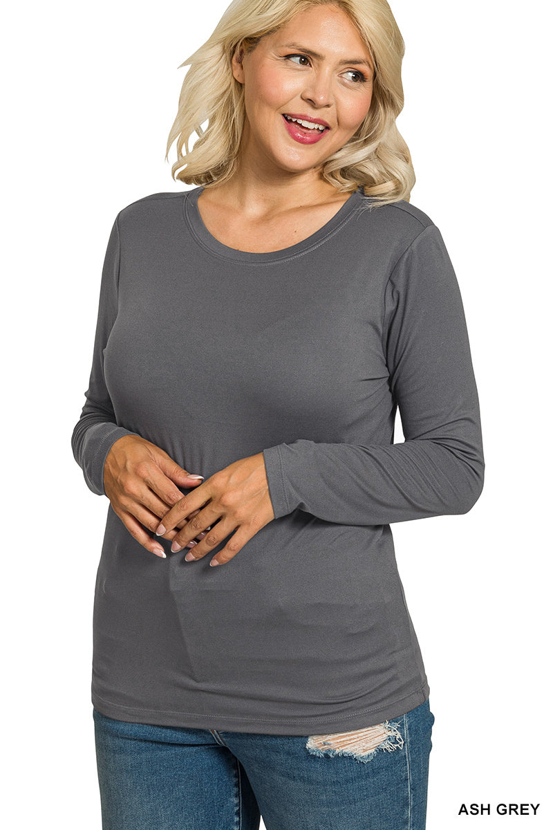 Brushed Microfiber Long Sleeve Top