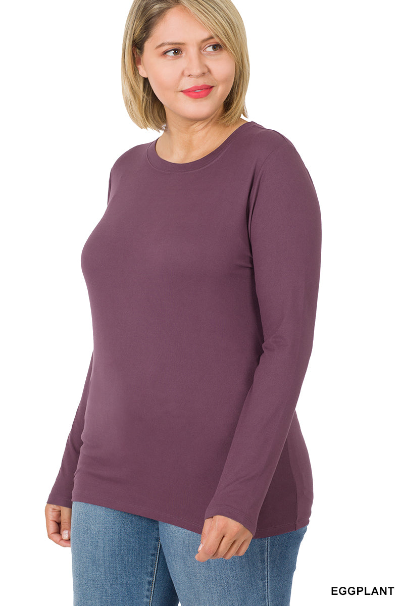 Microfiber Long Sleeve Crew Neck Shirt