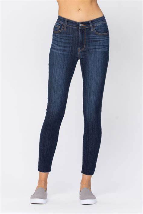Mid-Rise Vintage Raw Hem Skinny Jean