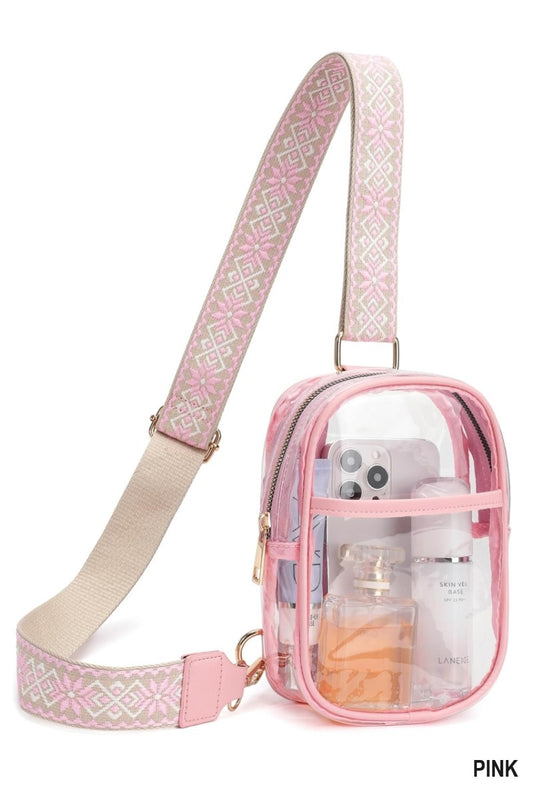 Clear Sling Bag W Guitar Strap