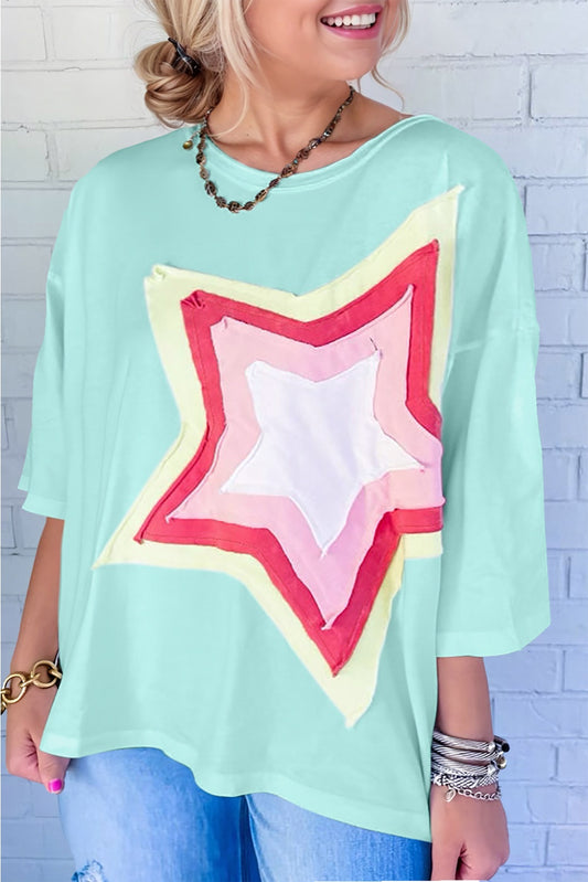 Oversized Patchwork Star Shirt