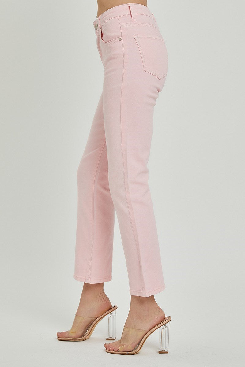 Soft Pink High Rise Straight Pants