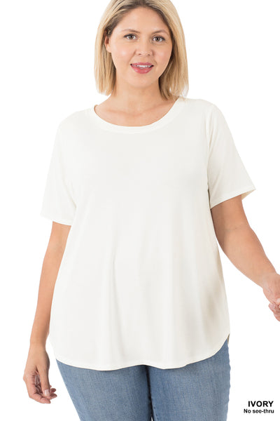 Short Sleeve Round Hem Top