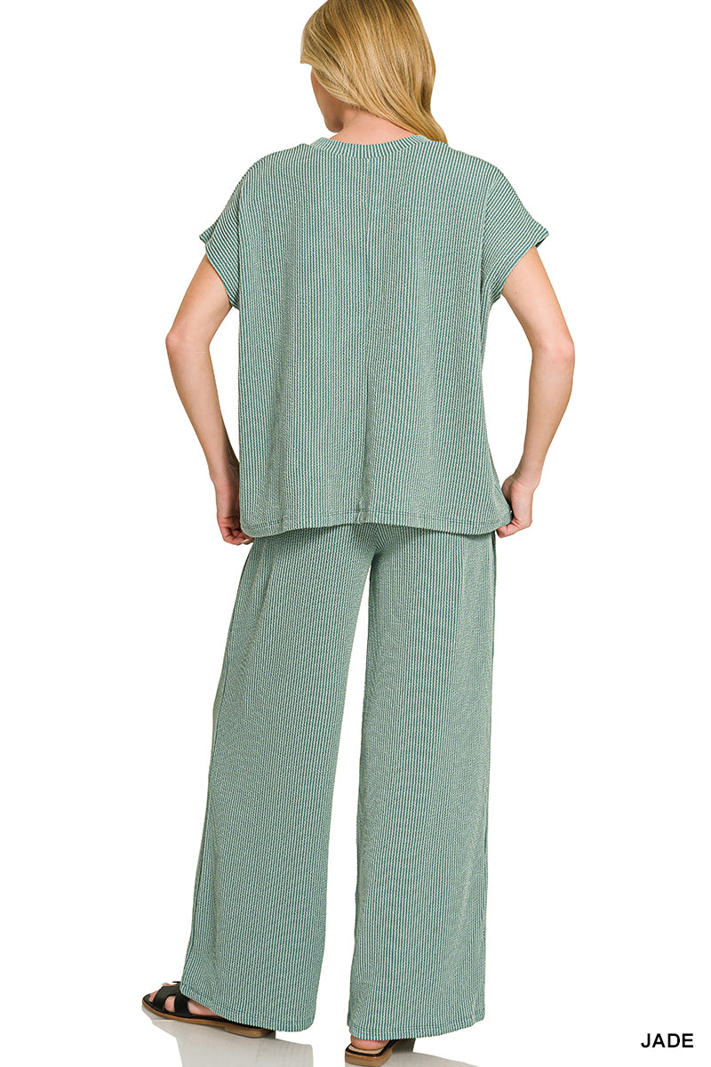 Raised Rib Relaxed Top & Pant Set