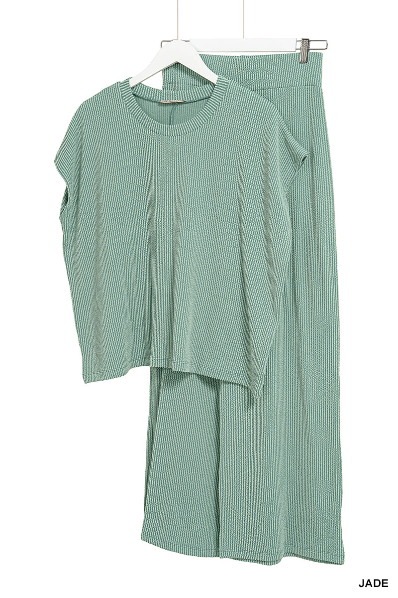 Raised Rib Relaxed Top & Pant Set