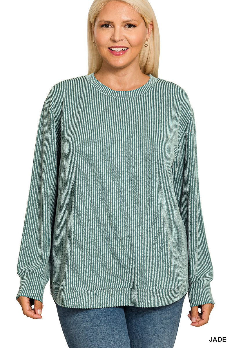 Raised Rib Long Sleeve Top