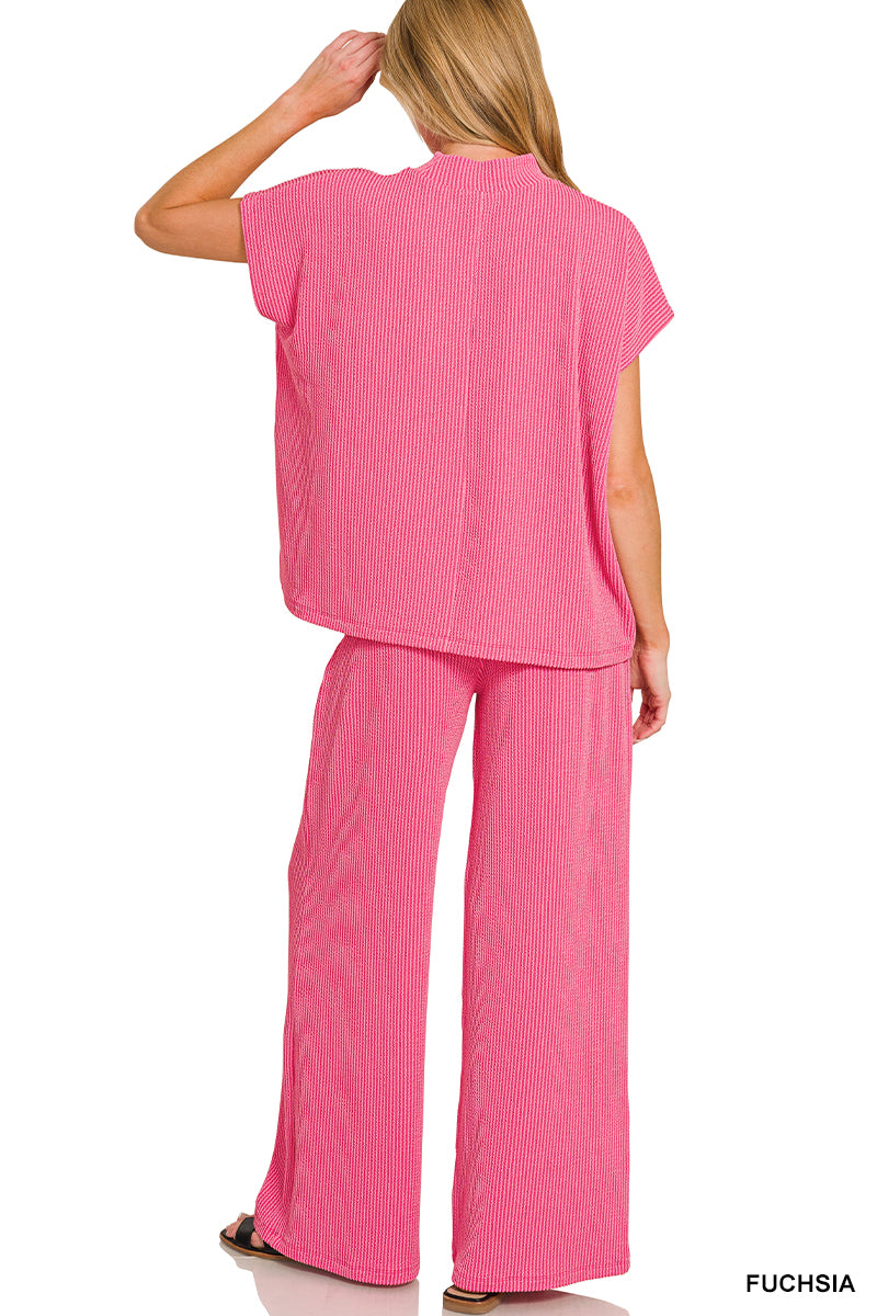 Ribbed Short Sleeve Sets