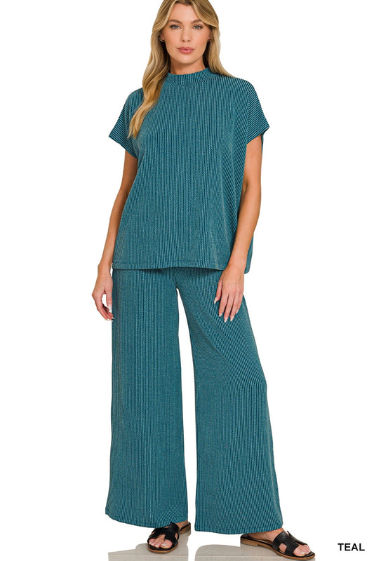 Ribbed Short Sleeve Sets