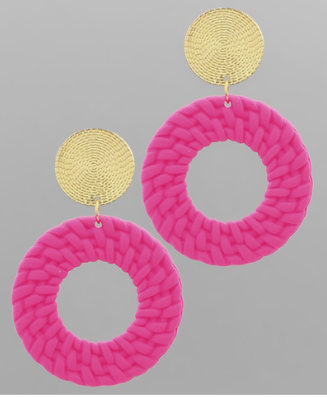 Rubber Coated Circle Earrings